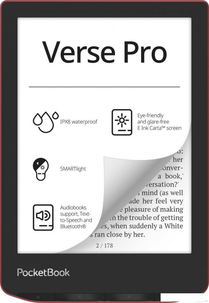 Электронная книга PocketBook A4 634 Verse Pro (страстно-красный)