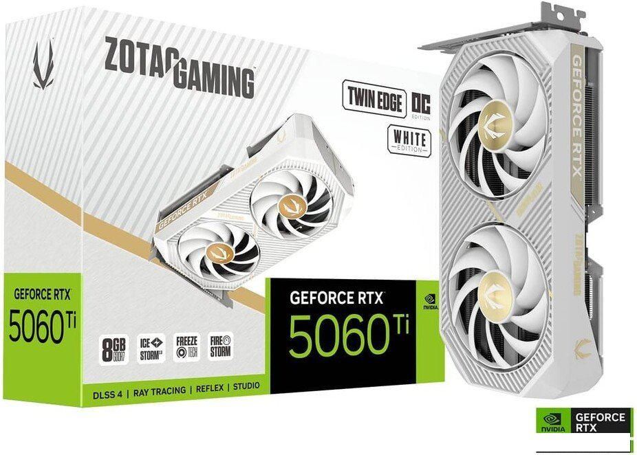 Видеокарта ZOTAC Gaming GeForce RTX 5060 Ti 8GB Twin Edge OC White Edition ZT-B50610Q-10M