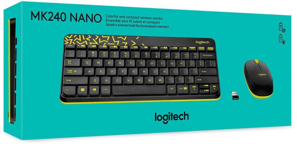 Офисный набор Logitech MK240 Nano 920-008198 (черный)