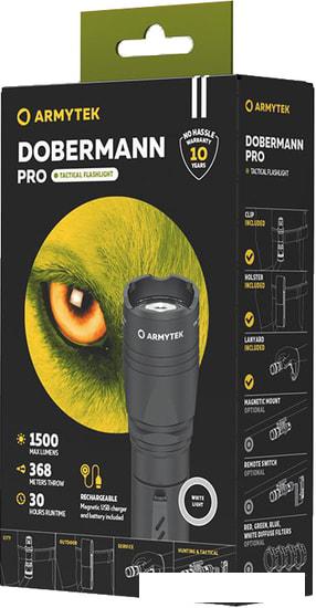 Фонарь Armytek Dobermann Pro Magnet USB (белый)