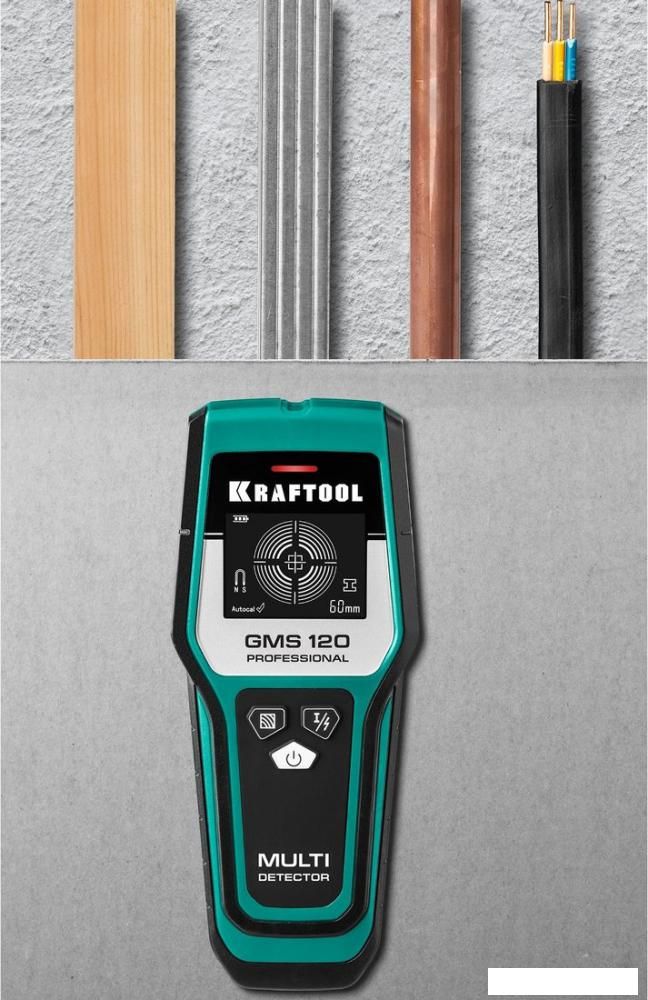 Детектор скрытой проводки KRAFTOOL GMS 120 45298