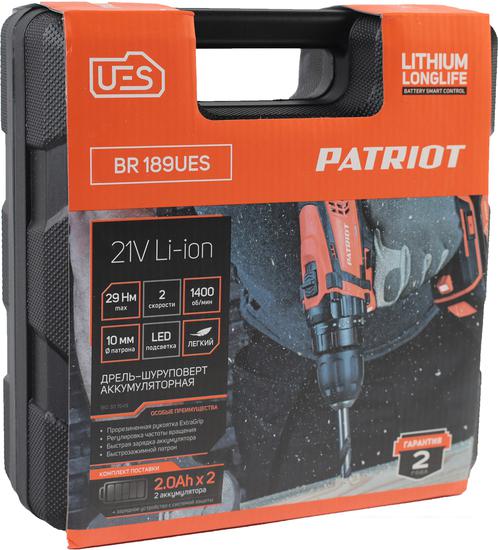 Дрель-шуруповерт Patriot BR 189 UES 180301549 (с 2-мя АКБ, кейс)