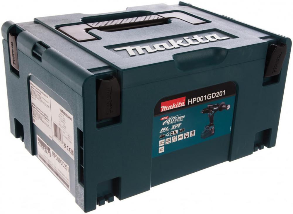 Ударная дрель-шуруповерт Makita HP001GD201 (с 2-мя АКБ, кейс)