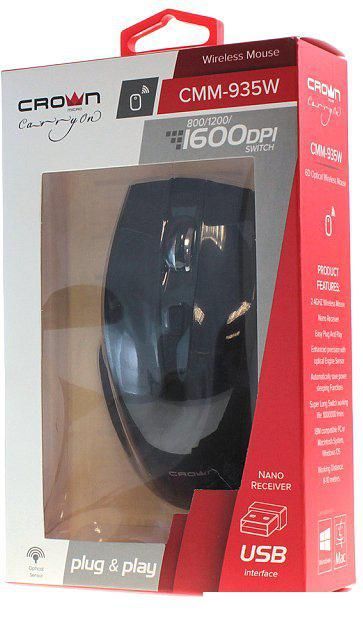 Мышь CrownMicro CMM-935 W Black