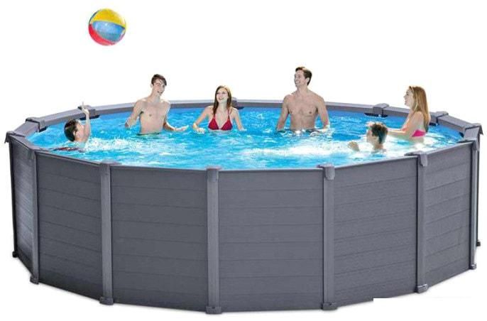 Каркасный бассейн Intex Graphite Gray Panel 26384 (478х124)