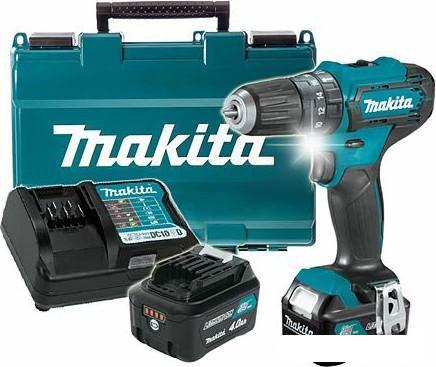 Ударная дрель-шуруповерт Makita HP333DWME (с 2-мя АКБ, кейс)