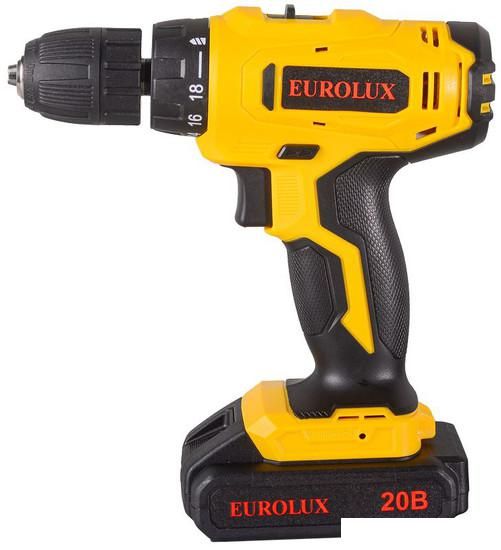 Дрель-шуруповерт Eurolux ДА-20/2Li 72/14/52 (с 2-мя АКБ, кейс)