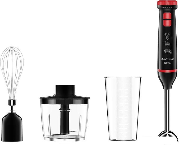 Погружной блендер Аксинья КС-307В (черный/красный)