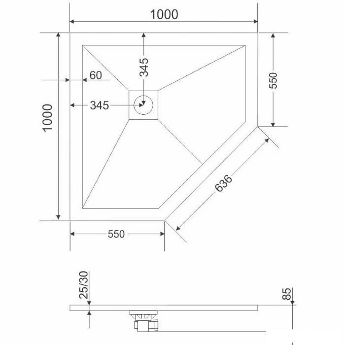 Душевой поддон Grossman Strong GR-S1100100D