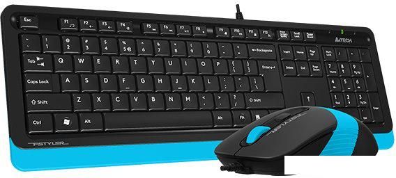 Офисный набор A4Tech Fstyler F1010 (черный/синий)