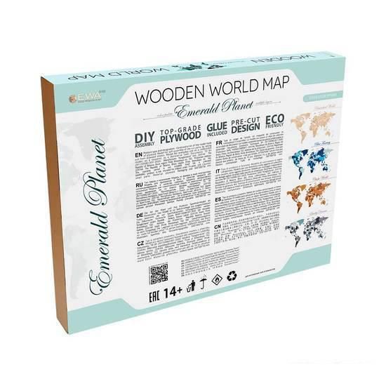 Пазл Eco-Wood-Art «Карта Мира Medium» Эмеральд Плэнет