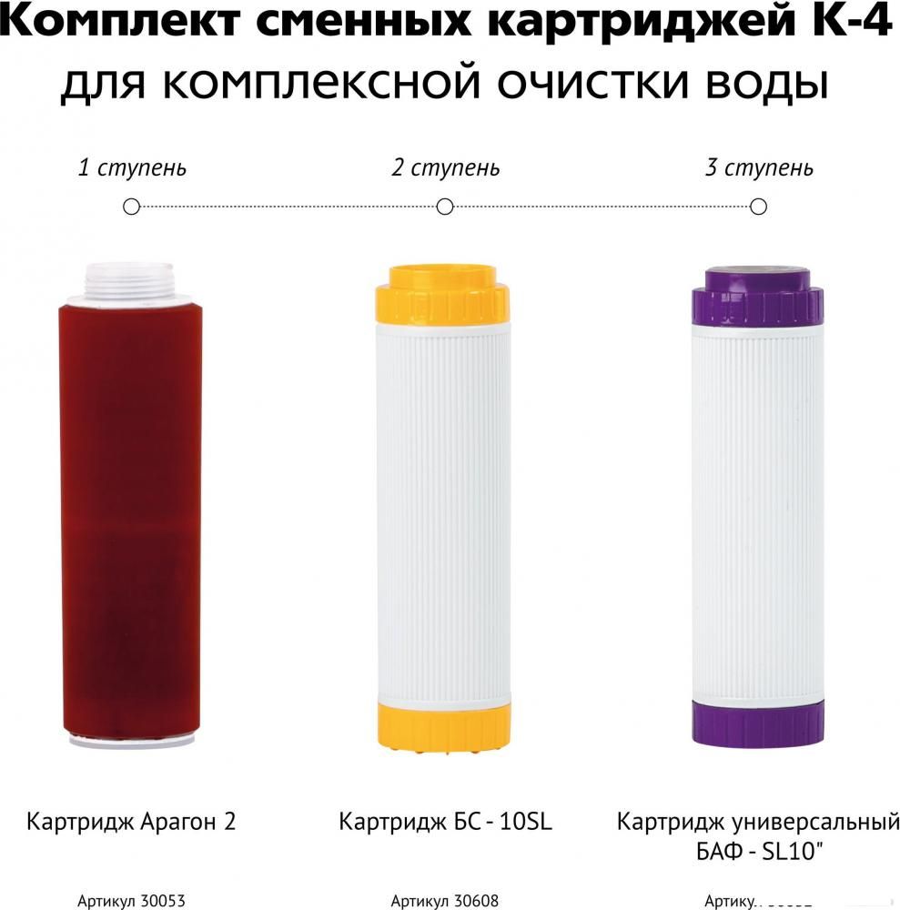 Комплект картриджей Гейзер К-4 для Гейзер Классик (для комплексной очистки воды)