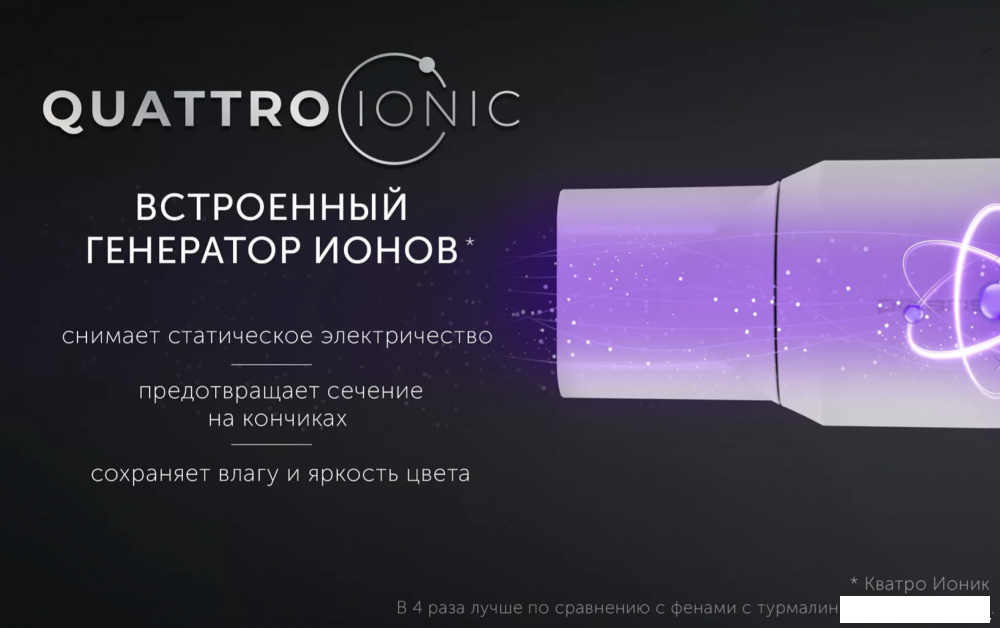 Фен Polaris PHD 2044Ti Quattro Ionic (белый/серый)