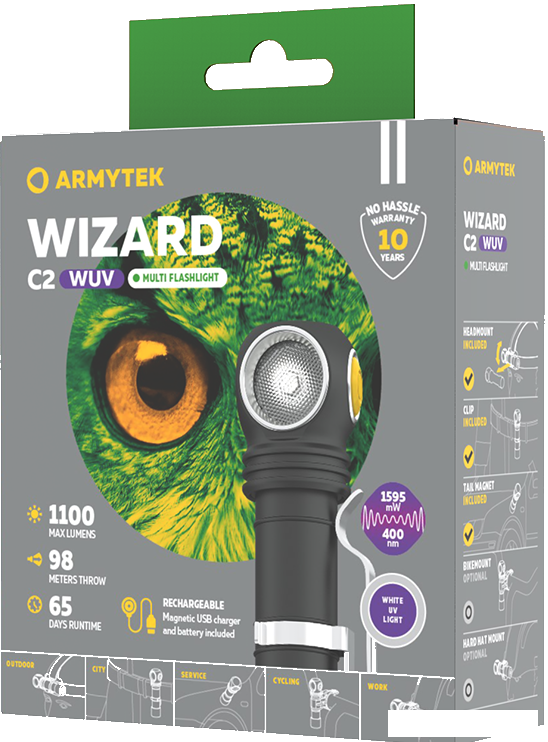 Фонарь Armytek Wizard C2 WUV Magnet USB