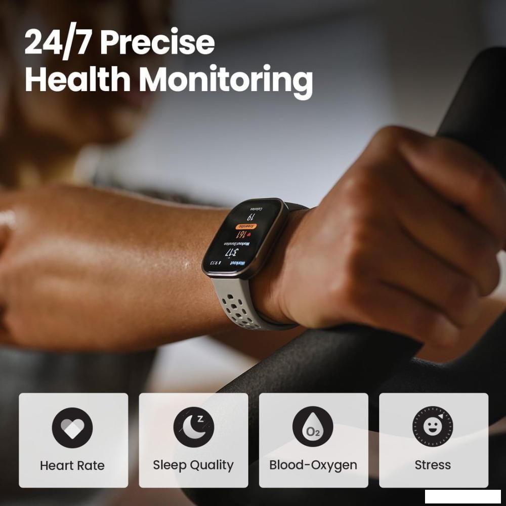 Умные часы Amazfit Bip 6 (черный, с черным силиконовым ремешком)