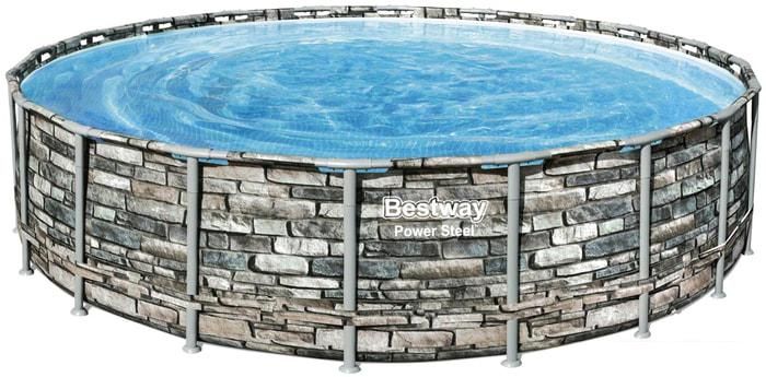 Каркасный бассейн Bestway Power Steel Камень 56883 (610x132)