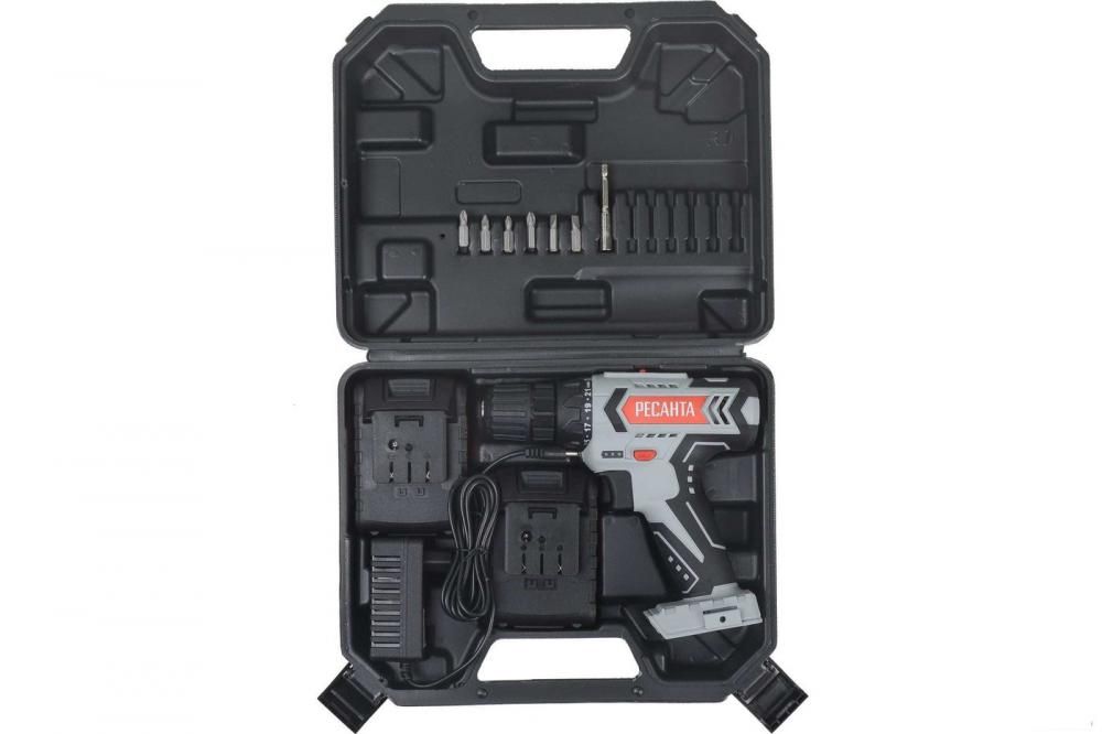 Дрель-шуруповерт Ресанта ДА-50Л2-18А (с 2-мя АКБ, кейс)