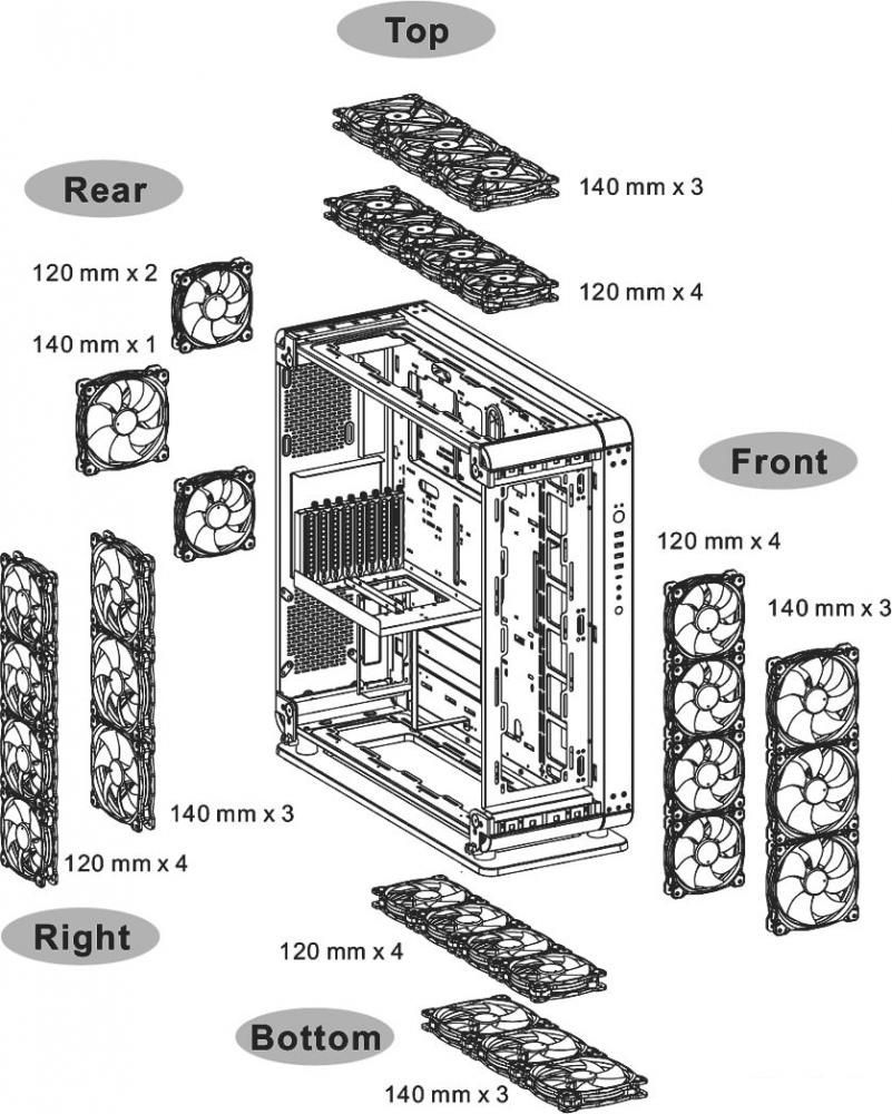 Корпус Thermaltake Core P8 TG CA-1Q2-00M1WN-00