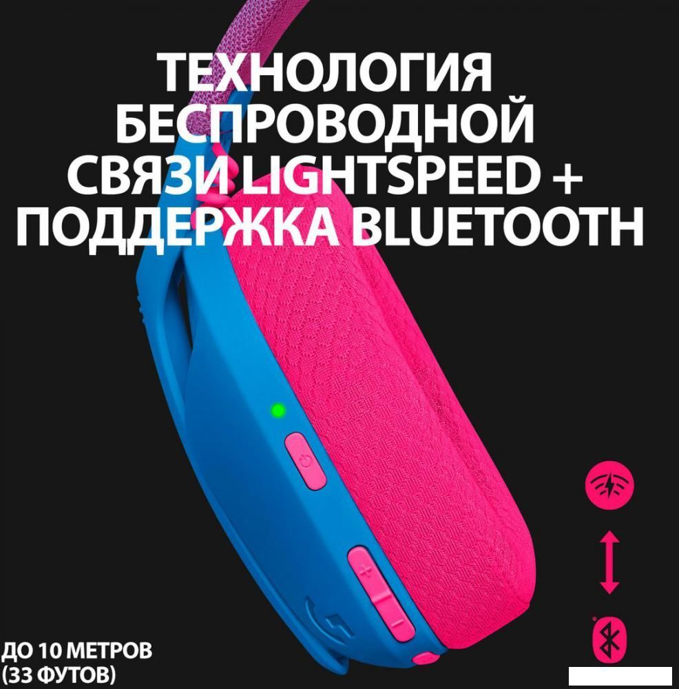 Наушники Logitech G435 Lightspeed (синий/малиновый)