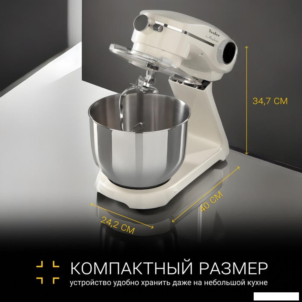 Планетарный миксер Tesler KM-1860 (бежевый)