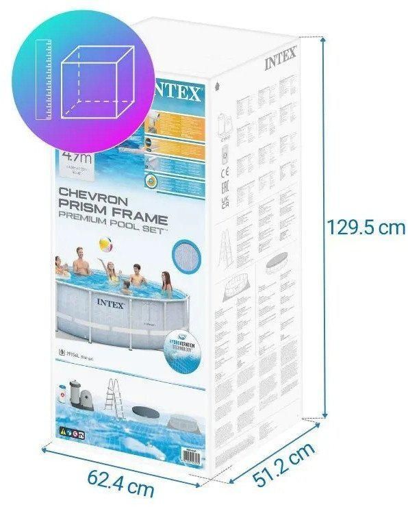 Каркасный бассейн Intex Prism Frame Chevron 26746 (488х122)
