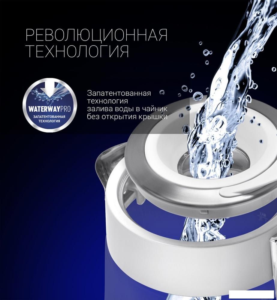 Электрический чайник Polaris PWK 1715CGL Water Way Pro (белый)
