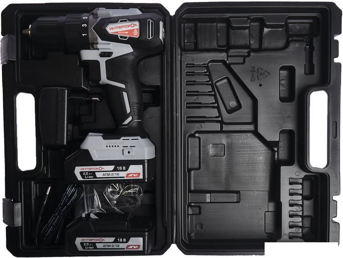 Дрель-шуруповерт Интерскол ДА-13/18ВК (с 2-мя АКБ, кейс)