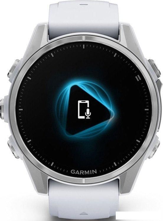 Умные часы Garmin Fenix 8 43мм (серебристый, белый ремешок)