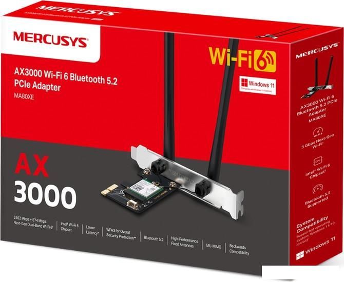 Wi-Fi/Bluetooth адаптер Mercusys MA80XE