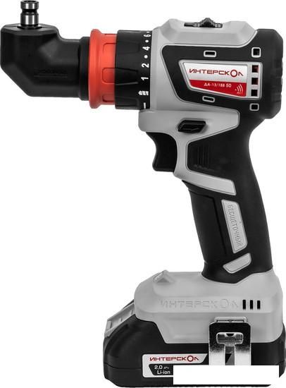 Дрель-шуруповерт Интерскол Комби ДА-13/18В (с 2-мя АКБ, кейс)