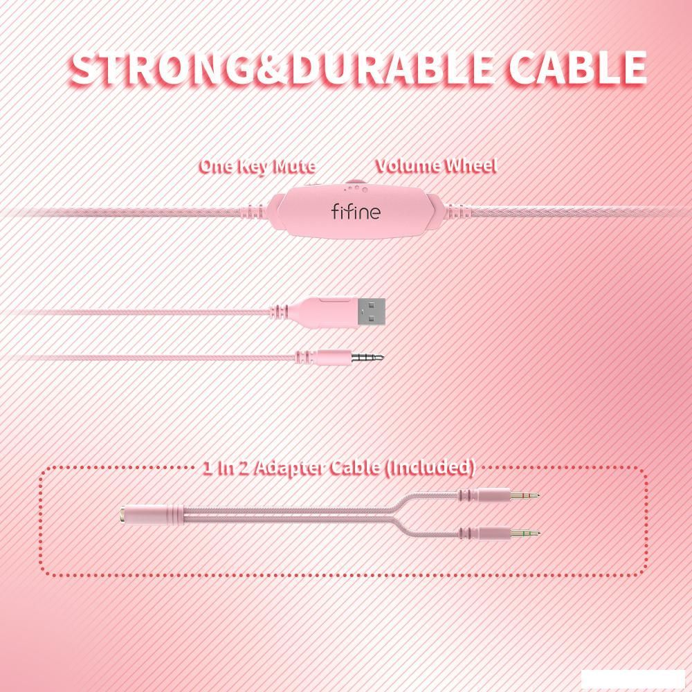 Наушники FIFINE H3 (розовый)