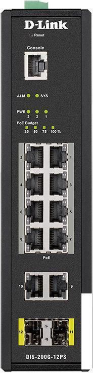 Управляемый коммутатор 2-го уровня D-Link DIS-200G-12PS/A2A