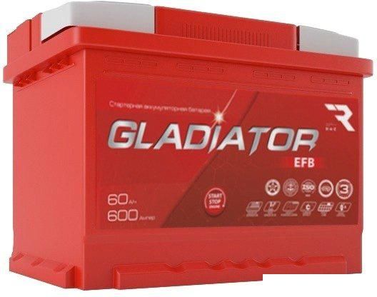 Автомобильный аккумулятор Gladiator EFB 60 R+ (60 А·ч)