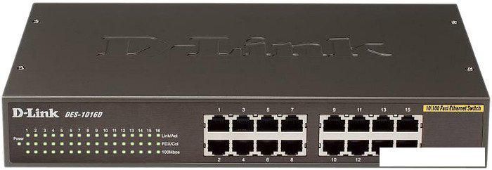 Неуправляемый коммутатор D-Link DES-1016D
