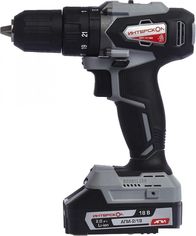 Ударная дрель-шуруповерт Интерскол ДАУ-13/18ВК 573.0.0.70 (без АКБ, с кейсом)