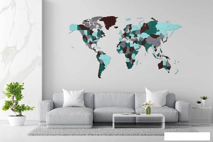 Пазл Eco-Wood-Art «Карта Мира Medium» Эмеральд Плэнет