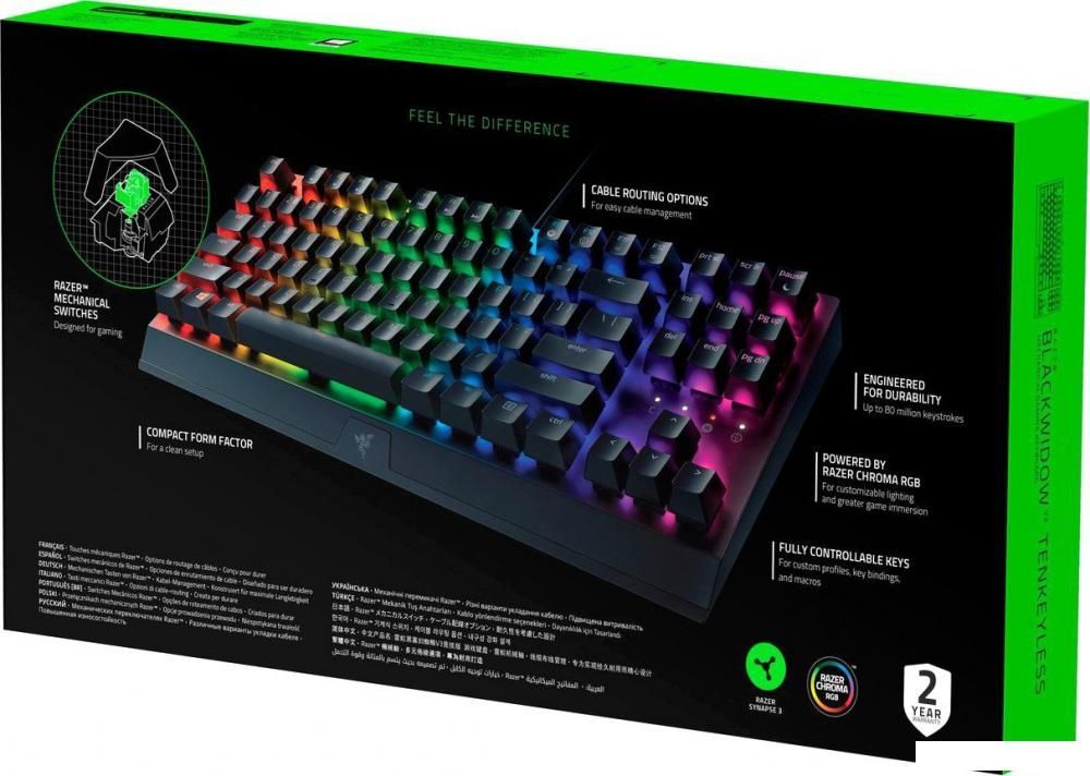 Клавиатура Razer BlackWidow V3 Tenkeyless Green Switch
