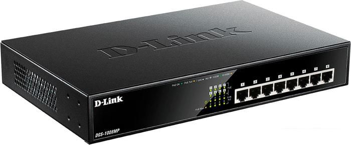 Неуправляемый коммутатор D-Link DGS-1008MP/B1A