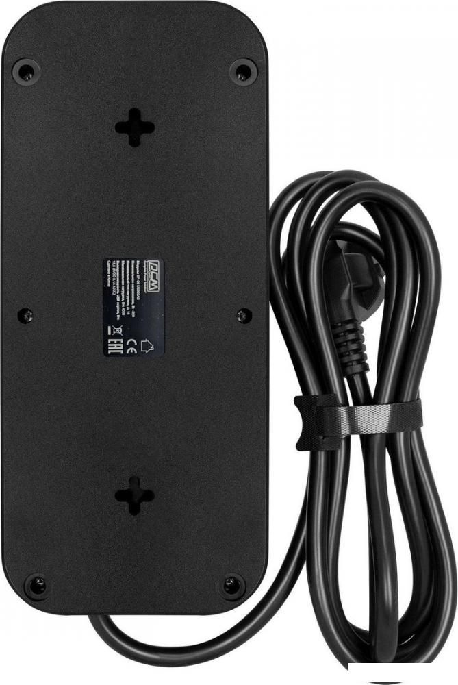 Стабилизатор Powercom SP-08 USB03AB (3м, 8 розеток, черный)