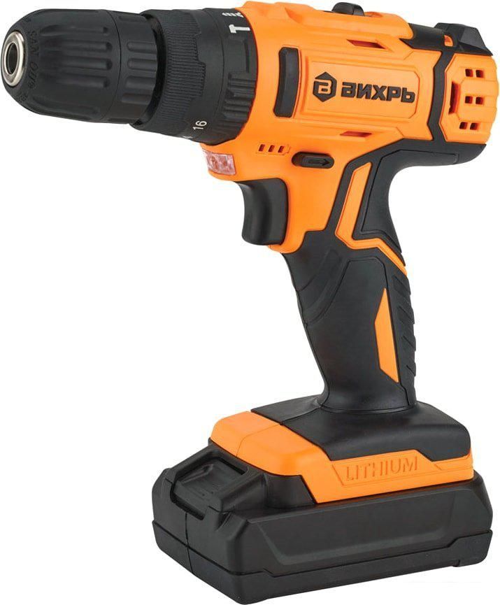 Ударная дрель-шуруповерт Вихрь ДА-24Л-2КУ (с 2-мя АКБ, кейс)