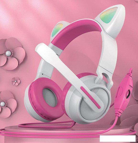 Наушники QUMO Game Cat (белый/розовый)