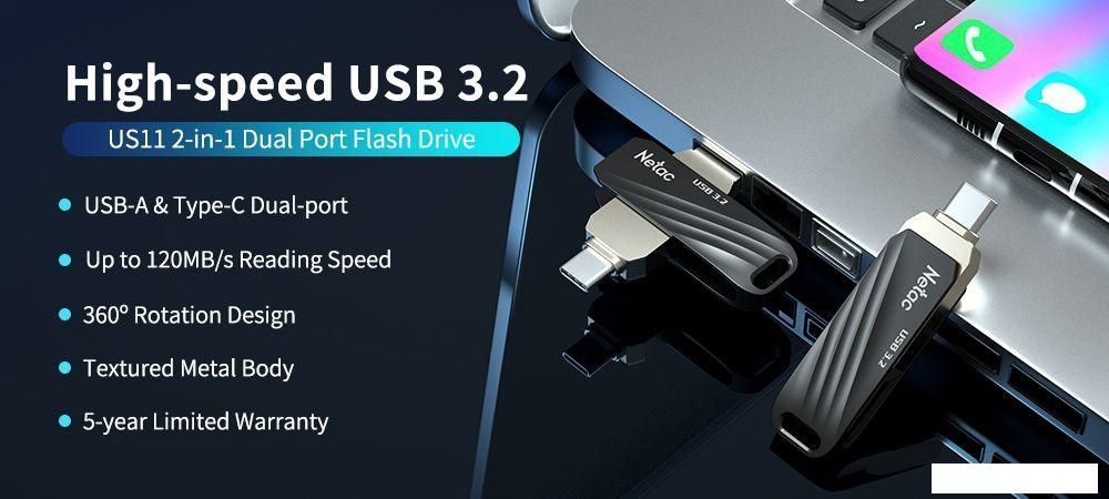 USB Flash Netac US11 32GB NT03US11C-032G-32BK