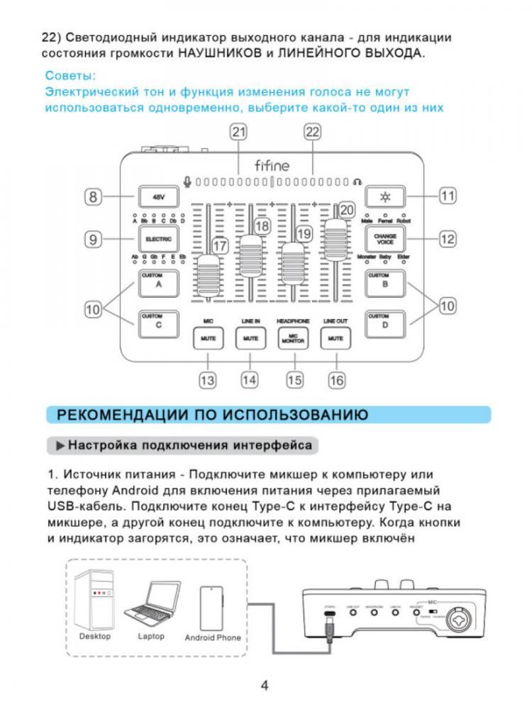 Микшерный пульт FIFINE SC3 (черный)
