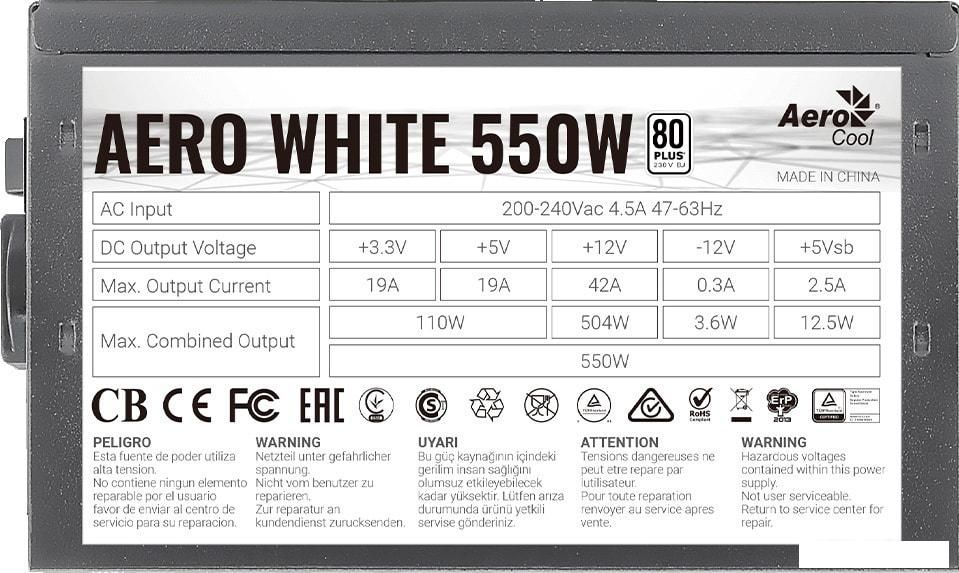 Блок питания AeroCool Aero White 550W