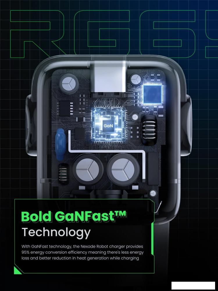 Сетевое зарядное Ugreen Nexode RG 65W CD361 (черный/серый)