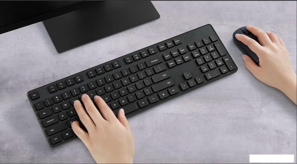 Офисный набор Xiaomi Mi Wireless Keyboard and Mouse Combo WXJS01YM (черный)