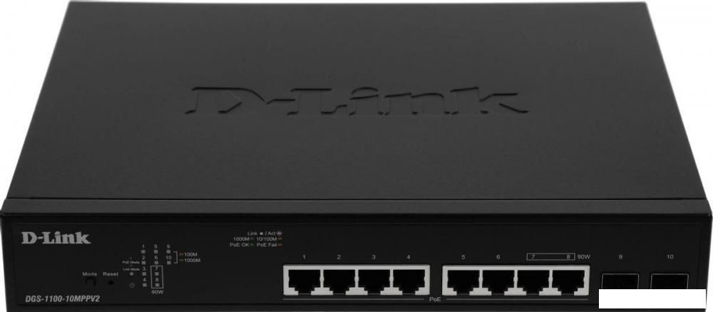 Управляемый коммутатор 2-го уровня D-Link DGS-1100-10MPPV2/A