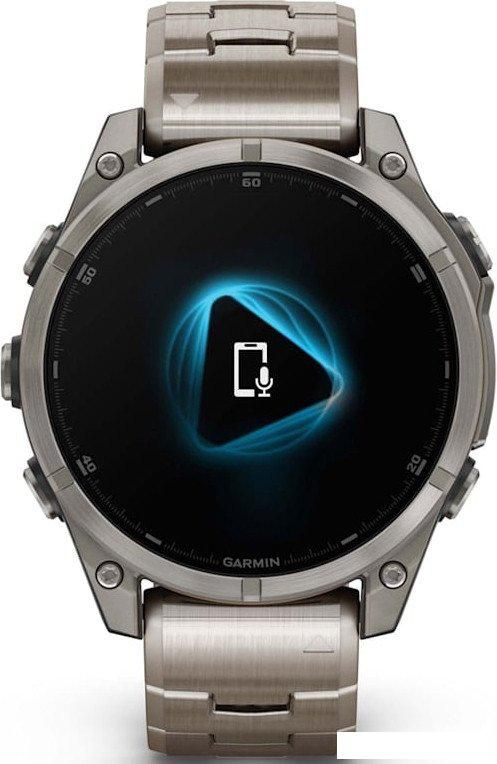 Умные часы Garmin Fenix 8 Sapphire, Titanium 47мм (светло-серый, титановый ремешок)