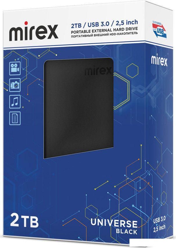 Внешний накопитель Mirex Universe Black 2TB 13630-UHDUVB20