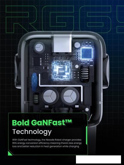 Сетевое зарядное Ugreen Nexode RG 65W CD361 (черный/серый)